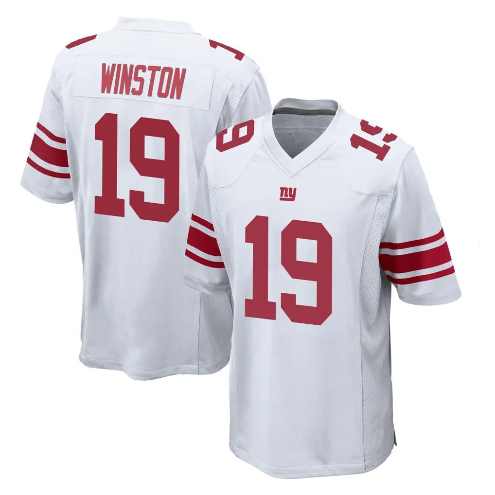 Punc NY.Giants #19 Jameis Winston Player White Home Game Stitched Jerseys