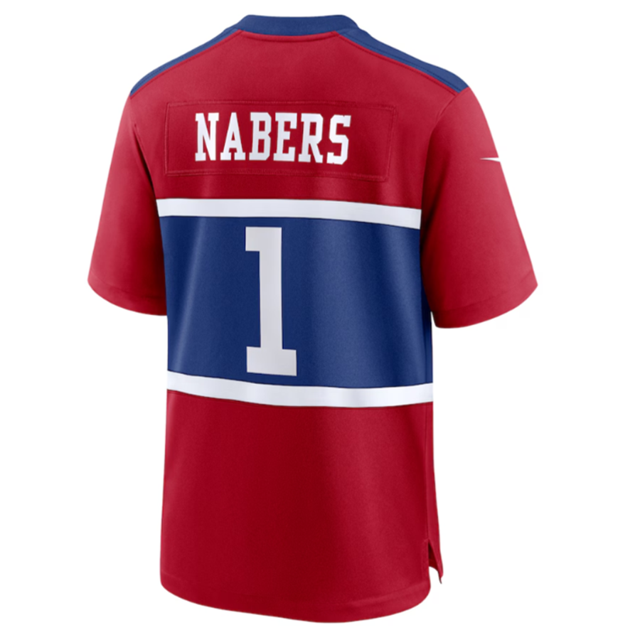 Punc NY.Giants #1 Malik Nabers Century Red Alternate Stitched Jerseys