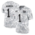 Punc NY.Giants #1 Malik Nabers Player Arctic Camo Salute To Service Limited Game Stitched Jerseys