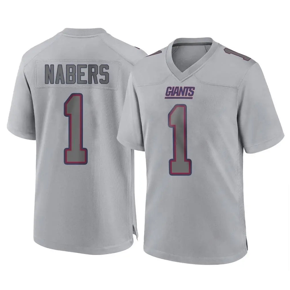 Punc NY.Giants #1 Malik Nabers Player Gray Atmosphere Fashion Limited Game Stitched Jerseys