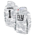 Punc NY.Giants #1 Malik Nabers Player Salute to Service Hoodies Stitched Jerseys