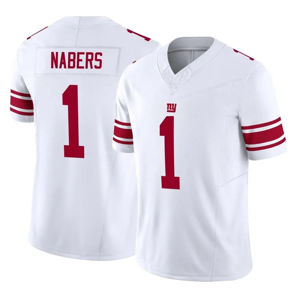 Punc NY.Giants #1 Malik Nabers Player White Limited Vapor F.U.S.E. Home Game Stitched Jerseys