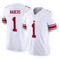 Punc NY.Giants #1 Malik Nabers Player White Limited Vapor F.U.S.E. Home Game Stitched Jerseys