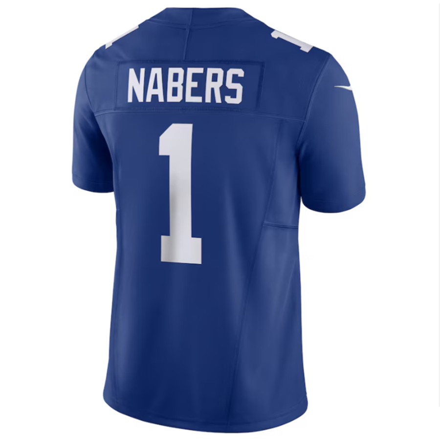 Punc NY.Giants #1 Malik Nabers Royal Vapor F.U.S.E. Limited American Stitched Stitched Jerseys