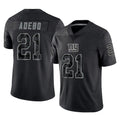 Punc NY.Giants #21 Paulson Adebo Player Black Limited Reflective Home Game Stitched Jerseys