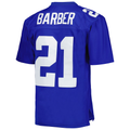 Punc NY.Giants #21 Tiki Barber Mitchell & Ness Royal Legacy Replica Stitched Puhic Jersey