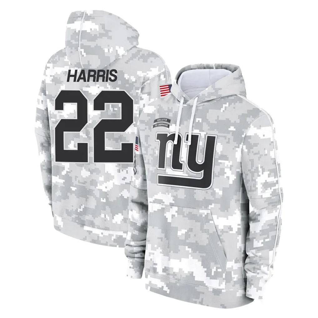 Punc NY.Giants #22 Najee Harris Player Arctic Camo Salute to Service Pullover Hoodies Limited Game Stitched Jerseys