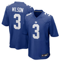 Punc NY.Giants #3 Russell Wilson Player Royal Replica Game Stitched Jerseys