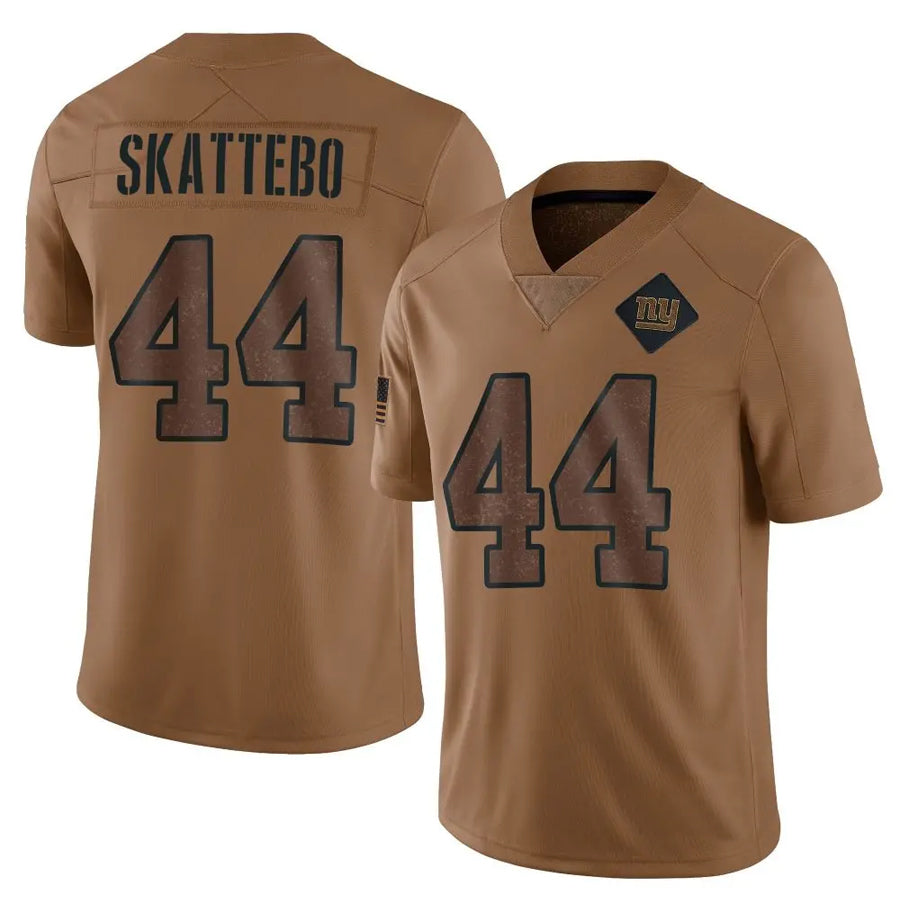 Punc NY.Giants #44 Cam Skattebo Player Brown Salute To Service Limited Stitched Jerseys