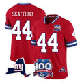 Punc NY.Giants #44 Cam Skattebo Player Red 100th Season & State Patch Vapor Limited Home Game Stitched Jerseys