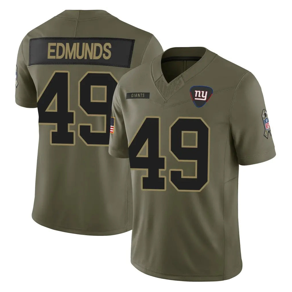 Punc NY.Giants #49 Tremaine Edmunds Player Olive 2025 Salute To Service Limited Stitched Jerseys