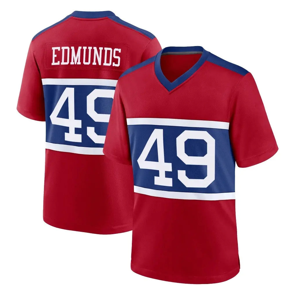 Punc NY.Giants #49 Tremaine Edmunds Player Red Century Home Game Stitched Jerseys