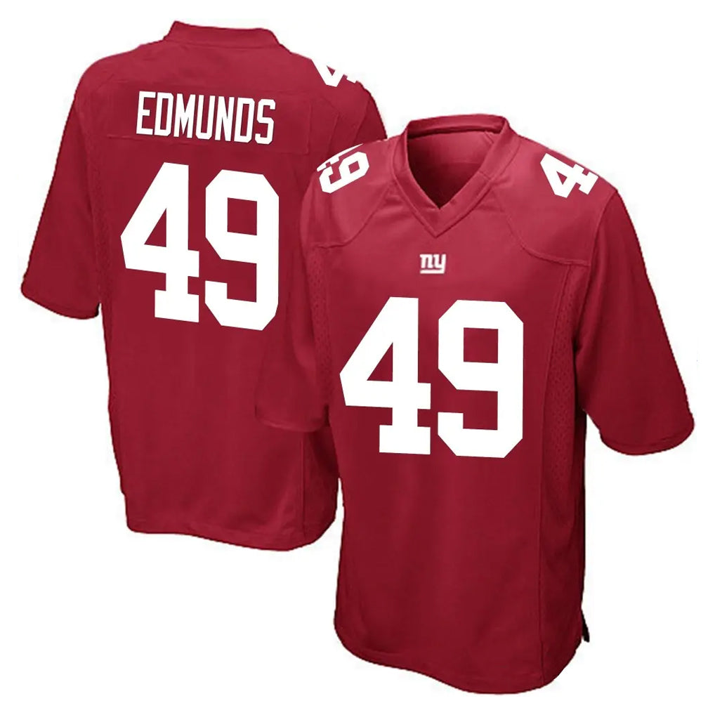 Punc NY.Giants #49 Tremaine Edmunds Player Red Home Game Stitched Jerseys
