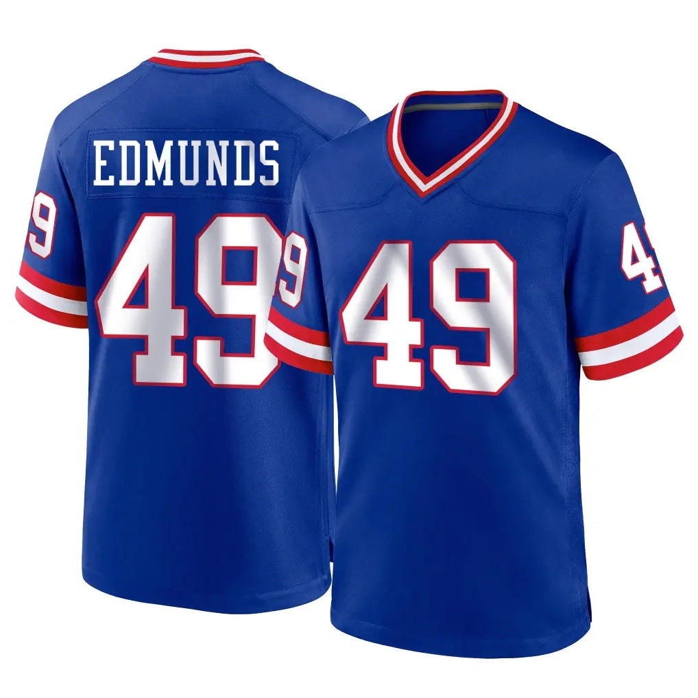 Punc NY.Giants #49 Tremaine Edmunds Player Royal Classic Home Game Stitched Jerseys