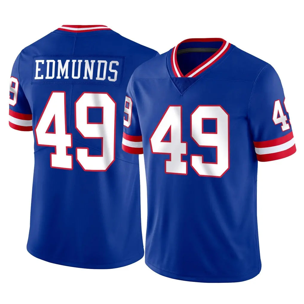 Punc NY.Giants #49 Tremaine Edmunds Player Royal Classic Vapor Home Game Stitched Jerseys