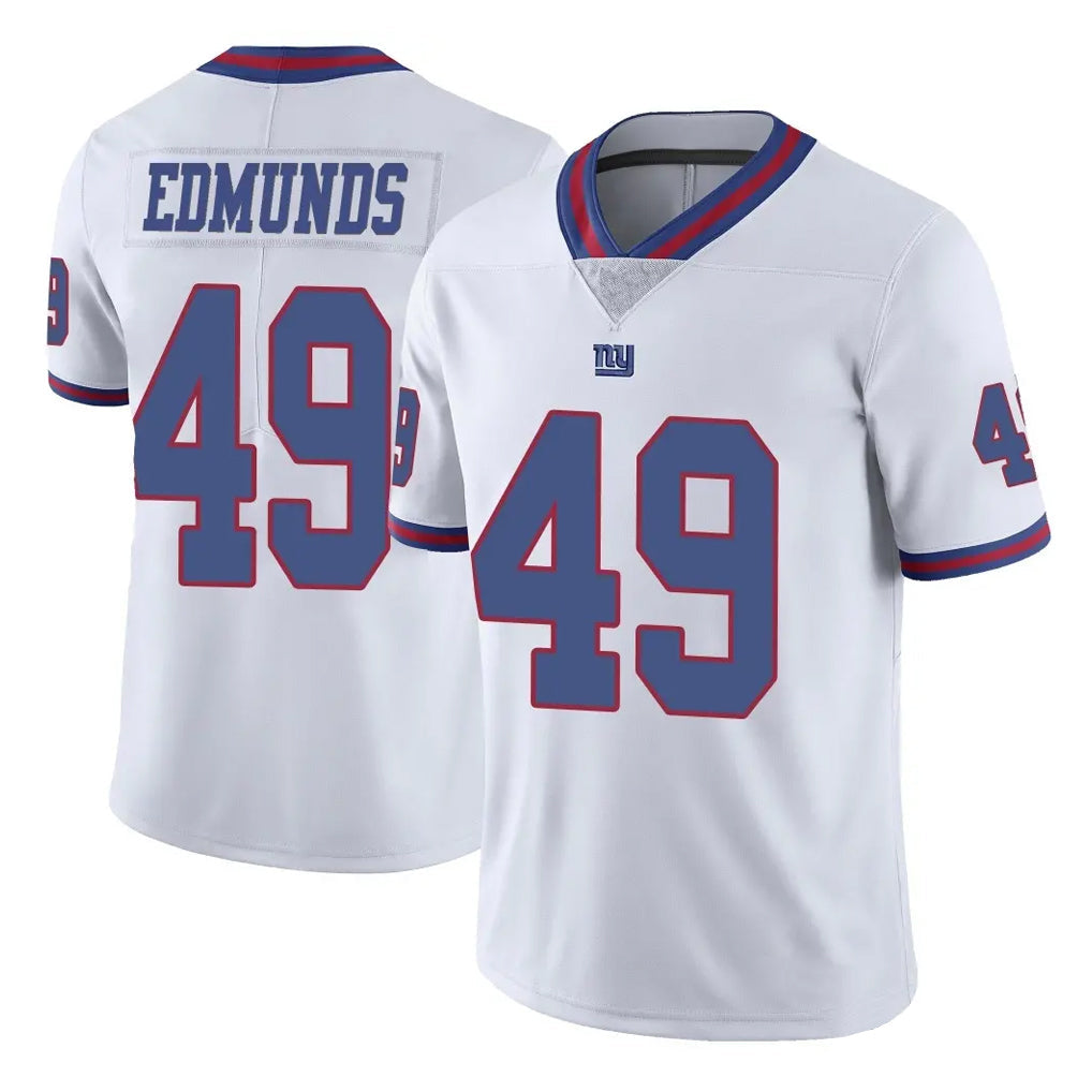 Punc NY.Giants #49 Tremaine Edmunds Player White Color Rush Home Game Stitched Jerseys