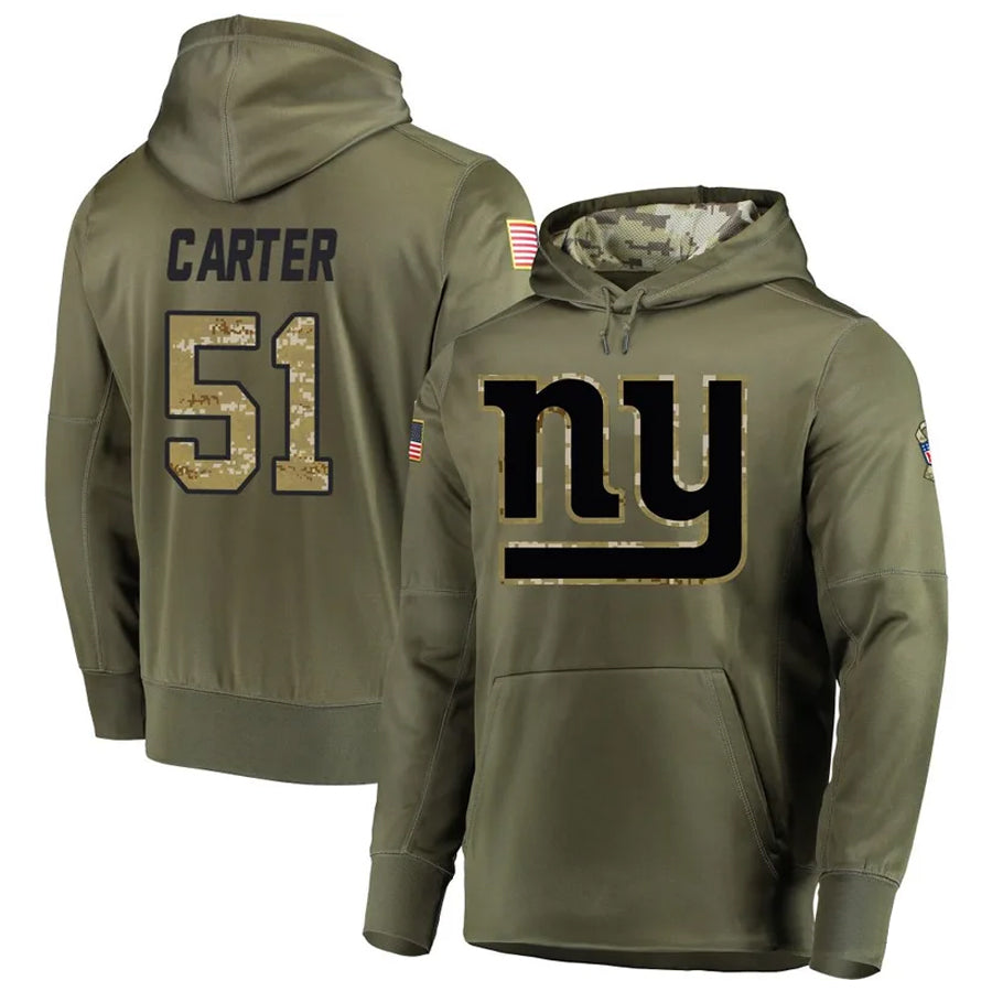 Punc NY.Giants #51 Abdul Carter Player Salute to Service Hoodies Stitched Jerseys
