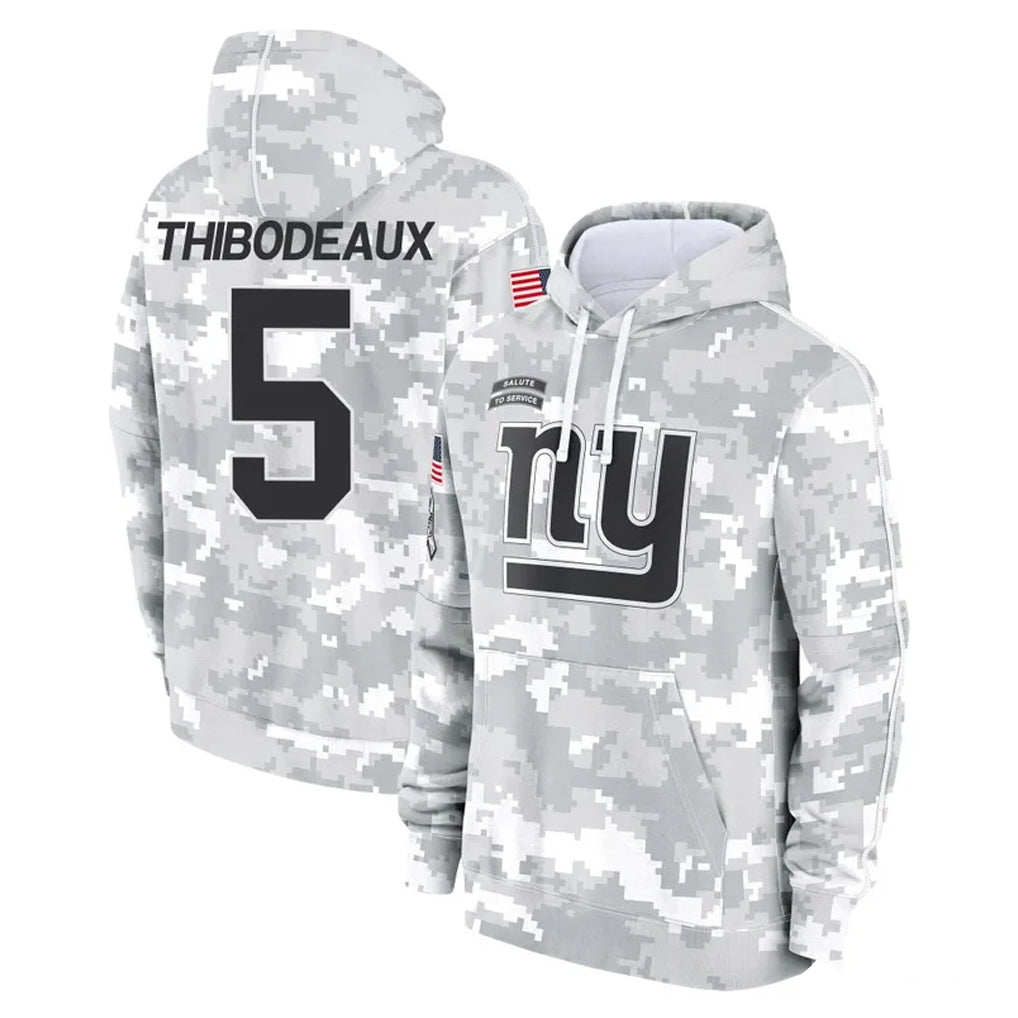 Punc NY.Giants #5 Kayvon Thibodeaux Player Arctic Camo Salute to Service Pullover Hoodies Limited Game Stitched Jerseys