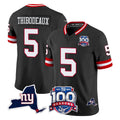 Punc NY.Giants #5 Kayvon Thibodeaux Player Black 100th Season & State Patch Vapor Limited Home Game Stitched Jerseys