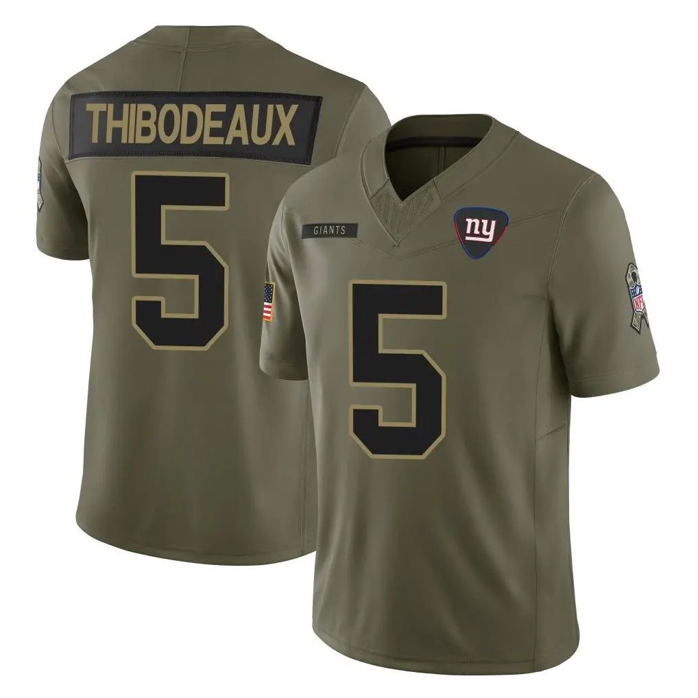 Punc NY.Giants #5 Kayvon Thibodeaux Player Olive 2025 Salute To Service Limited Stitched Jerseys