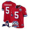 Punc NY.Giants #5 Kayvon Thibodeaux Player Red 100th Season & State Patch Vapor Limited Home Game Stitched Jerseys