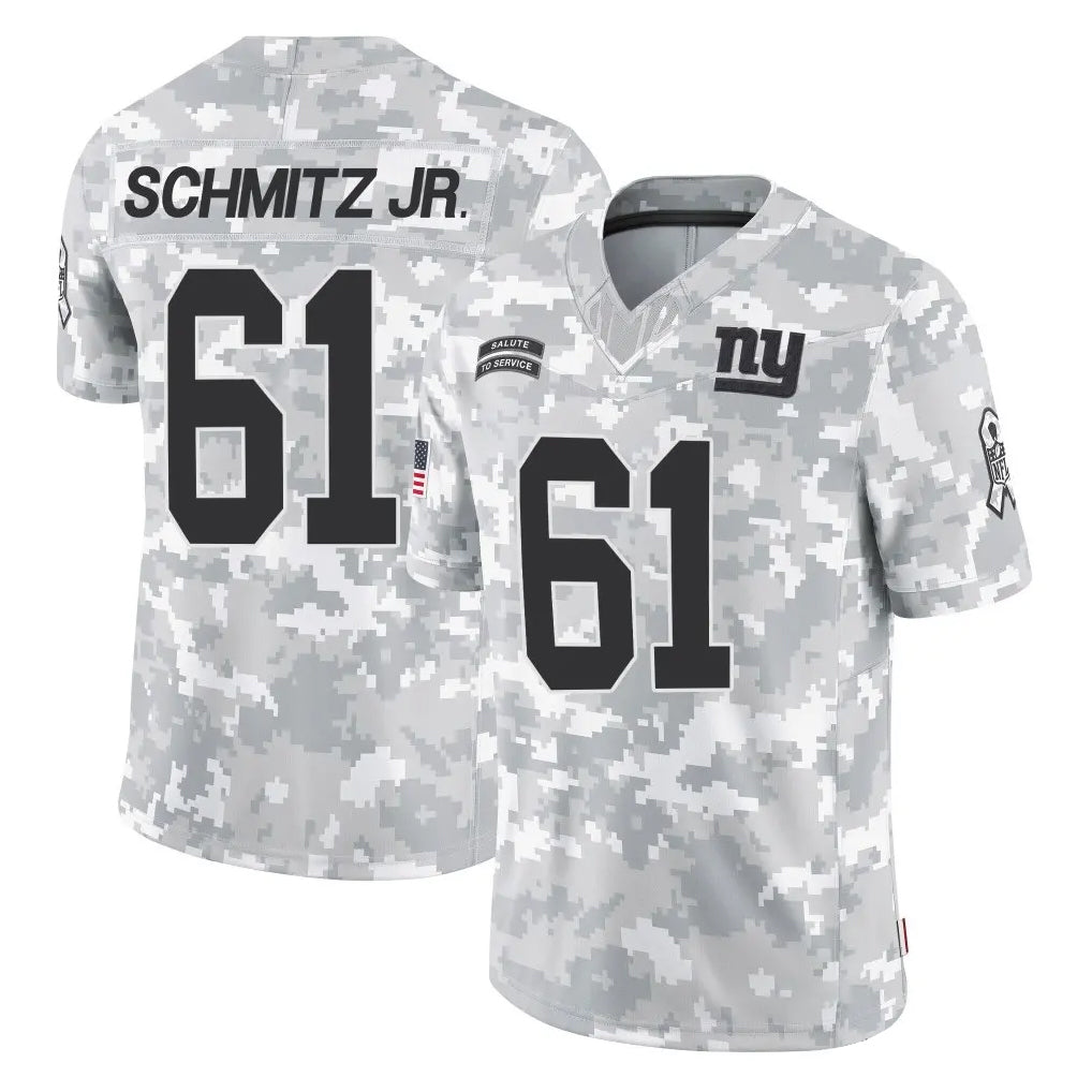 Punc NY.Giants #61 John Michael Schmitz Jr. Player Arctic Camo Salute To Service Limited Game Stitched Jerseys