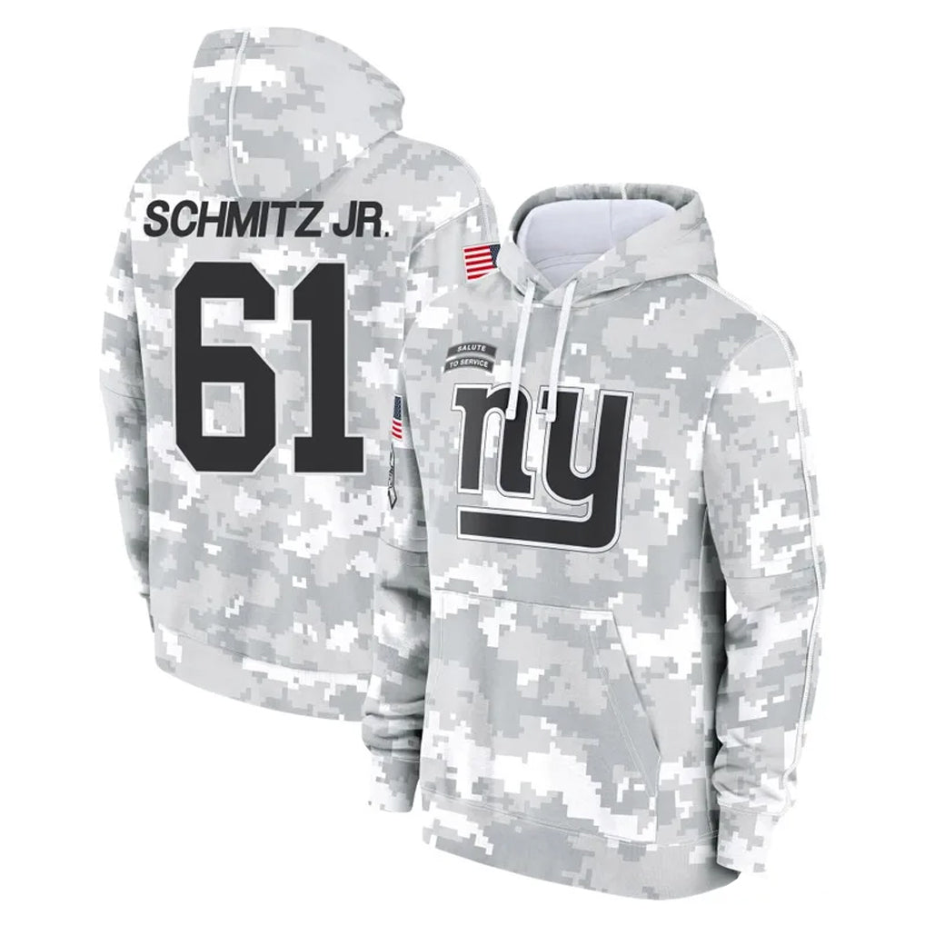 Punc NY.Giants #61 John Michael Schmitz Jr. Player Arctic Camo Salute to Service Pullover Hoodies Limited Game Stitched Jerseys