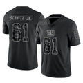Punc NY.Giants #61 John Michael Schmitz Jr. Player Black Limited Reflective Home Game Stitched Jerseys