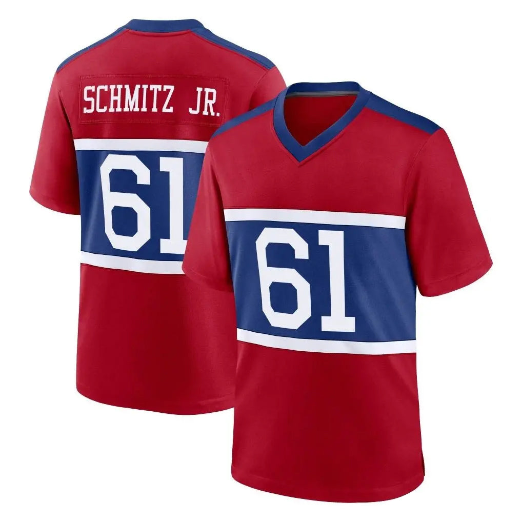 Punc NY.Giants #61 John Michael Schmitz Jr. Player Red Century Home Game Stitched Jerseys