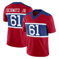 Punc NY.Giants #61 John Michael Schmitz Jr. Player Red Century Vapor F.U.S.E. Home Game Stitched Jerseys
