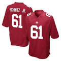 Punc NY.Giants #61 John Michael Schmitz Jr. Player Red Home Game Stitched Jerseys