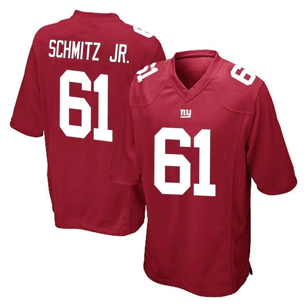 Punc NY.Giants #61 John Michael Schmitz Jr. Player Red Home Game Stitched Jerseys