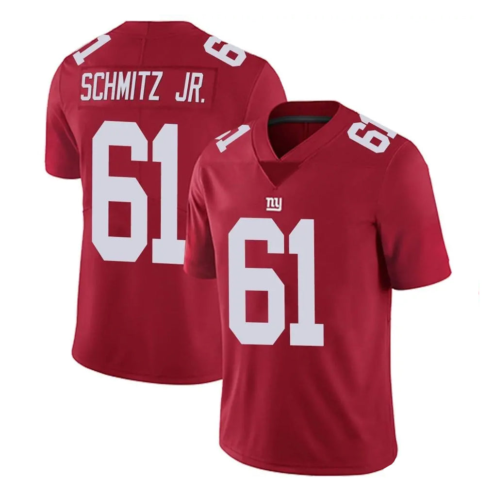Punc NY.Giants #61 John Michael Schmitz Jr. Player Red Limited Vapor Untouchable Home Game Stitched Jerseys