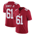 Punc NY.Giants #61 John Michael Schmitz Jr. Player Red Limited Vapor Untouchable Home Game Stitched Jerseys