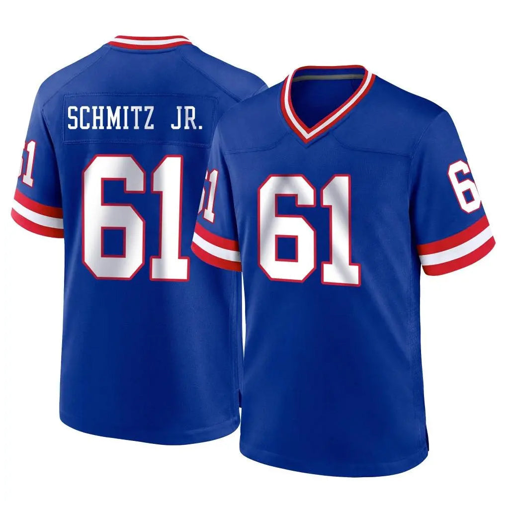 Punc NY.Giants #61 John Michael Schmitz Jr. Player Royal Classic Home Game Stitched Jerseys