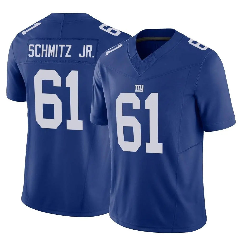 Punc NY.Giants #61 John Michael Schmitz Jr. Player Royal Limited Vapor F.U.S.E. Home Game Stitched Jerseys