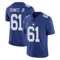 Punc NY.Giants #61 John Michael Schmitz Jr. Player Royal Limited Vapor Untouchable Home Game Stitched Jerseys