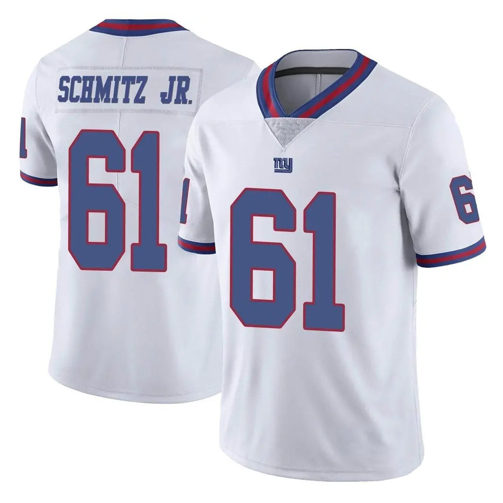 Punc NY.Giants #61 John Michael Schmitz Jr. Player White Color Rush Home Game Stitched Jerseys