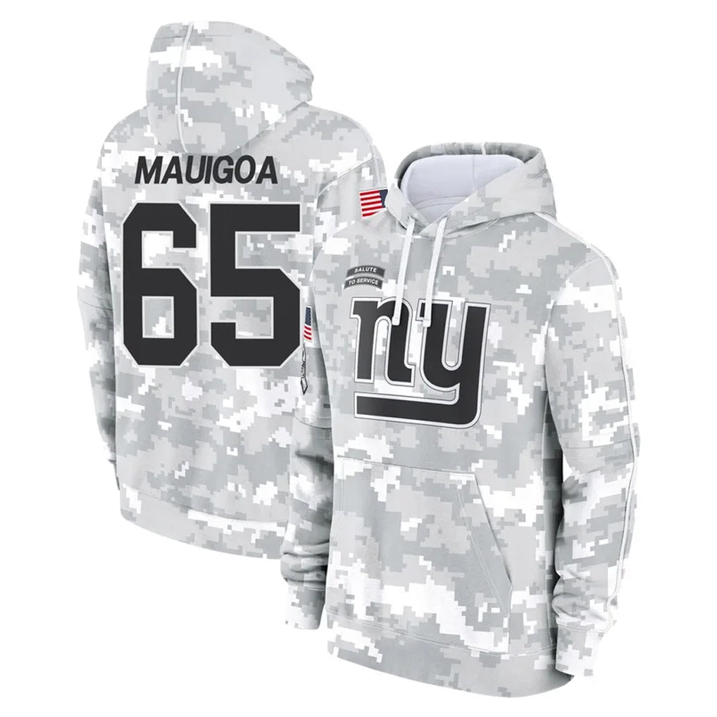 Punc NY.Giants #65 Francis Mauigoa Player Arctic Camo Salute to Service Pullover Hoodies Limited Game Stitched Jerseys