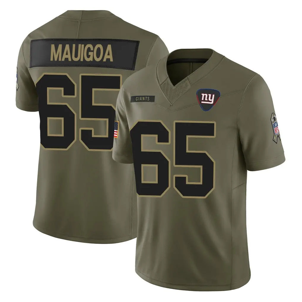 Punc NY.Giants #65 Francis Mauigoa Player Olive 2025 Salute To Service Limited Stitched Jerseys