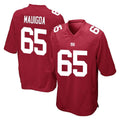 Punc NY.Giants #65 Francis Mauigoa Player Red Home Game Stitched Jerseys