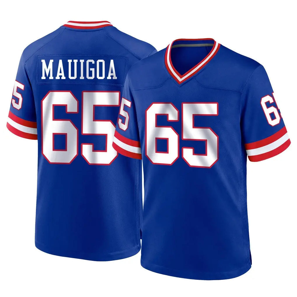 Punc NY.Giants #65 Francis Mauigoa Player Royal Classic Home Game Stitched Jerseys