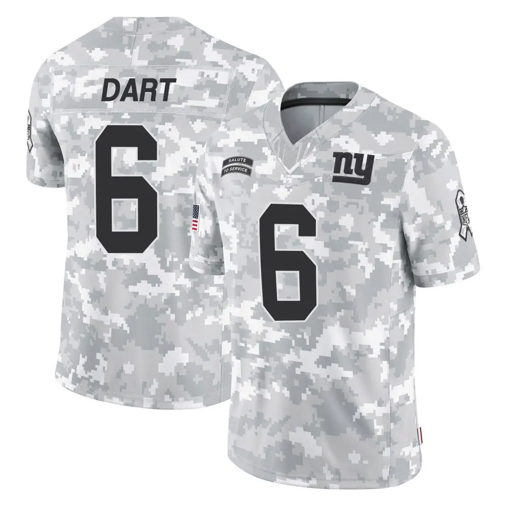 Punc NY.Giants #6 Jaxson Dart Player Arctic Camo Salute To Service Limited Game Stitched Jerseys