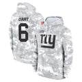 Punc NY.Giants #6 Jaxson Dart Player Arctic Camo Salute to Service Pullover Hoodies Limited Game Stitched Jerseys