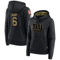 Punc NY.Giants #6 Jaxson Dart Player Black Salute to Service Hoodies Stitched Jerseys
