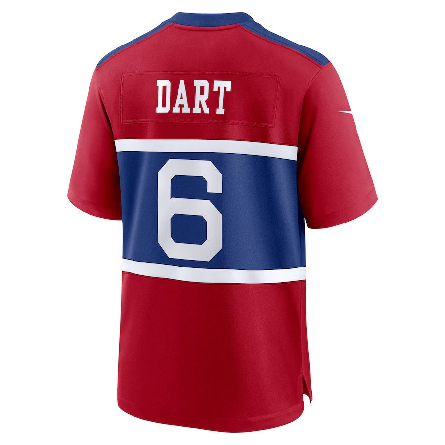 Punc NY.Giants #6 Jaxson Dart Player Red Alternate Century Red Game Stitched Jerseys