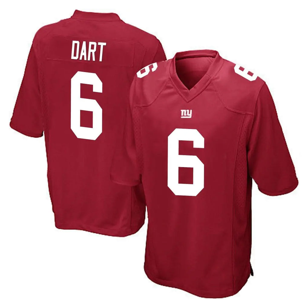 Punc NY.Giants #6 Jaxson Dart Player Red Home Game Stitched Jerseys