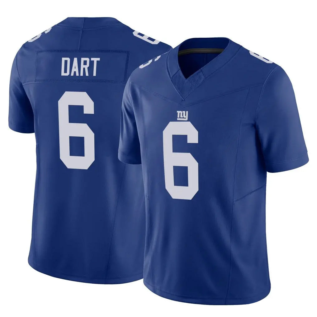 Punc NY.Giants #6 Jaxson Dart Player Royal Limited Vapor F.U.S.E. Home Game Stitched Jerseys