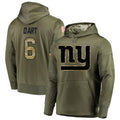 Punc NY.Giants #6 Jaxson Dart Player Salute to Service Hoodies Stitched Jerseys