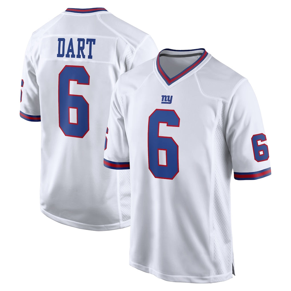 Punc NY.Giants #6 Jaxson Dart Player White Game Home Stitched Jerseys